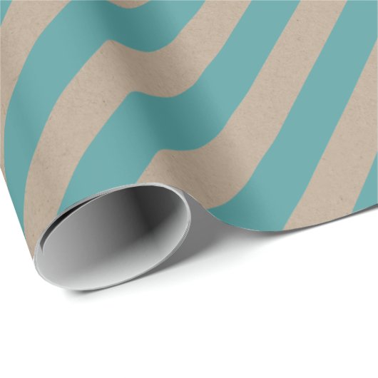 Rustikaler Kraft-Dusty Aquamariner, breiter Streif Geschenkpapier (Rolleneckpunkt)