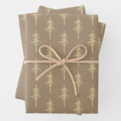 Rustikaler Kraft-Gold-Wald-Pinienwald Geschenkpapier Set (Beispiel)