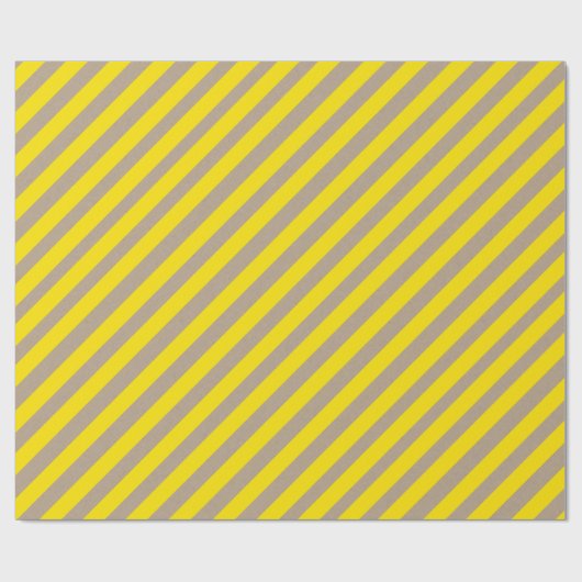 Rustikaler Kraft Lemon Gelber Streifen Urlaub Geschenkpapier (Flach)