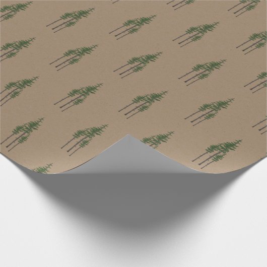 Rustikaler Kraft Östlicher Pinienwald Geschenkpapier (Ecke)