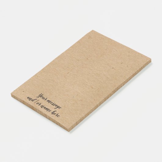 Rustikaler Kraft-Papierstil personalisiert Post-it Klebezettel (angewinkelt)