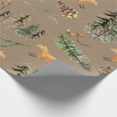 Rustikaler Kraft Roter Fox im Wald Geschenkpapier (Ecke)