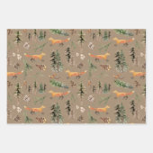 Rustikaler Kraft Roter Fox im Wald Geschenkpapier Set (Vorderseite 3)