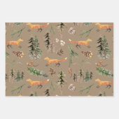 Rustikaler Kraft Roter Fox im Wald Geschenkpapier Set (Vorderseite 2)