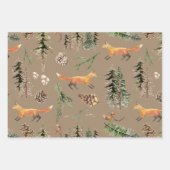 Rustikaler Kraft Roter Fox im Wald Geschenkpapier Set (Vorderseite)