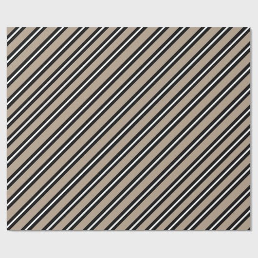 Rustikaler Kraft Schwarz-weißer Breitband-Urlaub Geschenkpapier (Flach)