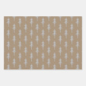 Rustikaler Kraft-Silberwald Pinienwald Geschenkpapier Set (Vorderseite 3)