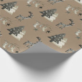 Rustikaler Kraft Skandinavier Wäldlandwald Geschenkpapier (Ecke)