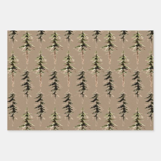 Rustikaler Kraft-Wald 1 Geschenkpapier Set (Vorderseite 3)