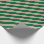 Rustikaler Kraft-Wald Grüne breite Streifen Urlaub Geschenkpapier (Ecke)