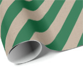 Rustikaler Kraft-Wald Grüne breite Streifen Urlaub Geschenkpapier (Rolleneckpunkt)