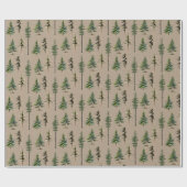 Rustikaler Kraft-Wald Kiefernwald Geschenkpapier (Flach)