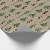 Rustikaler Kraft-Wald Kiefernwald Geschenkpapier (Ecke)