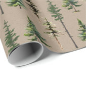 Rustikaler Kraft-Wald Kiefernwald Geschenkpapier (Rolleneckpunkt)