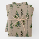 Rustikaler Kraft-Wald Kiefernwald Geschenkpapier Set (Beispiel)