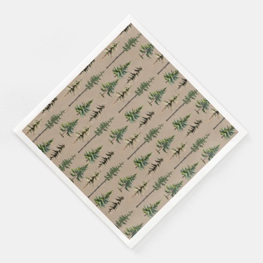 Rustikaler Kraft-Wald Kiefernwald Serviette (Ecke)