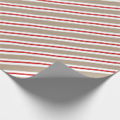 Rustikaler Kraft Weißer Streifen Urlaub Geschenkpapier (Ecke)