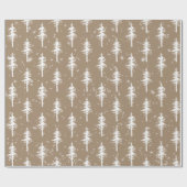 Rustikaler Kraft Weißwald Sparse Spruce Tree Geschenkpapier (Flach)