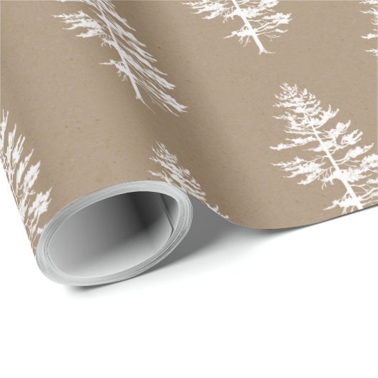 Rustikaler Kraft-Weißwald-Spruce-Baum Geschenkpapier (Rolleneckpunkt)