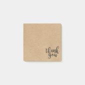 Rustikaler Kraftpapier-Stil Danke Post-it Klebezettel (Vorderseite)