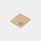 Rustikaler Kraftpapier-Stil Danke Post-it Klebezettel (angewinkelt)