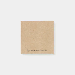 Rustikaler Kraftpapier-Stil personalisiert Post-it Klebezettel