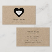 Rustikaler Kraftpapierhund im Herz-Hund-Trainer Visitenkarte (Vorne/Hinten)