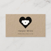 Rustikaler Kraftpapierhund im Herz-Hund-Trainer Visitenkarte (Vorderseite)