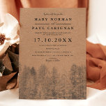 Rustikaler Krampf Herbst Kiefernwald Hochzeit Einladung<br><div class="desc">Rustikal braune Kraft Fall und Winter Kiefernwald Hochzeit mit schwarzen Kiefern zeigt ein Wunderland von Holz Land ,  mit eleganter und moderner Typografie.</div>
