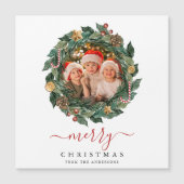 Rustikaler Kranz Elegantes Weihnachtsfest - Kunden Magnetkarte (Vorderseite)