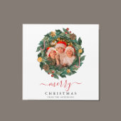 Rustikaler Kranz Elegantes Weihnachtsfest - Kunden Magnetkarte