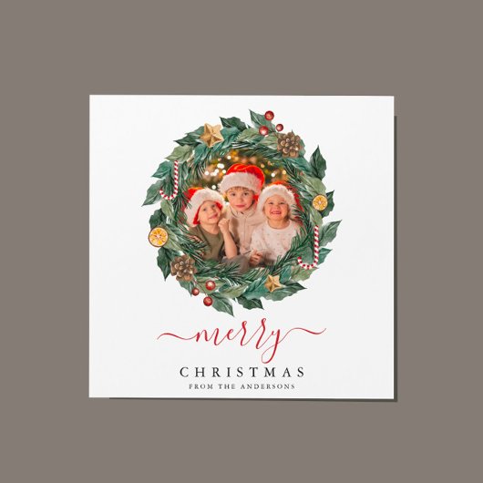 Rustikaler Kranz Elegantes Weihnachtsfest - Kunden Magnetkarte