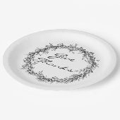 Rustikaler Kranz gibt dank Erntedank Papierplatte Pappteller (Schrägansicht)