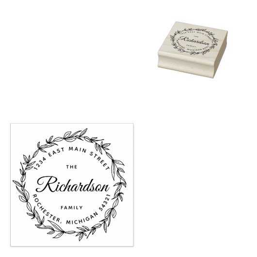 rustikaler Kranz Gummistempel (Stempel)