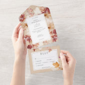 Rustikaler Kranz Herbstlaub Tan Dinner Alles All In One Einladung (Abreißen)