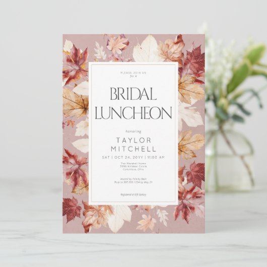 Rustikaler Kranz Herbstlaub Weinroute Mendrisiotto Einladung (Stehend Vorderseite)