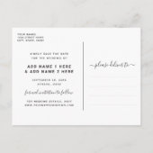 Rustikaler Kranz | Kalligrafisches Foto Save the D Ankündigungspostkarte (Rückseite)