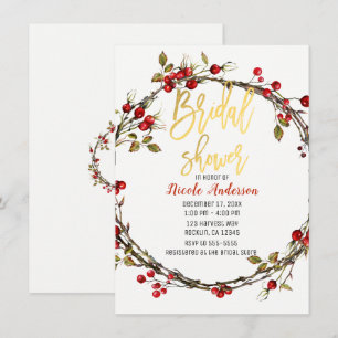 Rustikaler Kranz mit Cranberries und Beeren für di Einladung