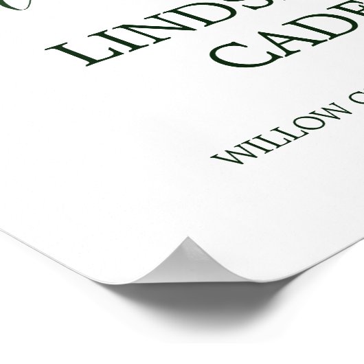 Rustikaler Kranz mit grünen Blätter Begrüßung Poster (Ecke)