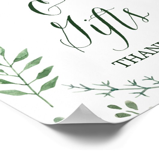 Rustikaler Kranz mit Grünen Blätter - Zeichen Poster (Ecke)