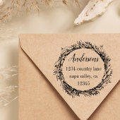 Rustikaler Kranz | Rücksendeadresse von Familienna Gummistempel