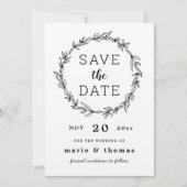 Rustikaler Kranz Save the Date Einladung (Vorderseite)