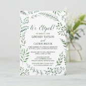 Rustikaler Kranz und grüne Blätter Entfaltung Empf Einladung (Stehend Vorderseite)