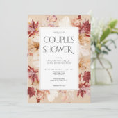 Rustikaler Kranz von Herbstlauben Tan Couples Dusc Einladung (Stehend Vorderseite)