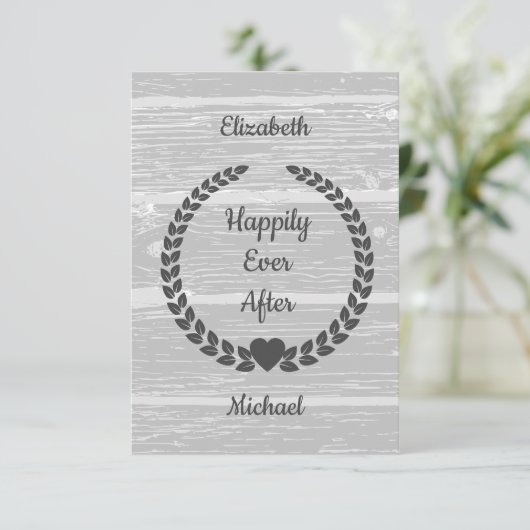 Rustikaler Kranz-Wald Graue glücklich je nach Erei Save The Date (Stehend Vorderseite)