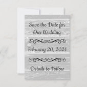 Rustikaler Kranz-Wald Graue glücklich je nach Erei Save The Date (Rückseite)