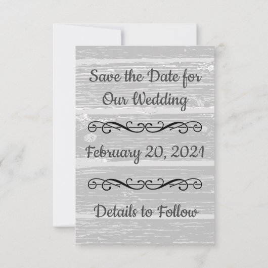 Rustikaler Kranz-Wald Graue glücklich je nach Erei Save The Date (Rückseite)