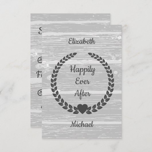 Rustikaler Kranz-Wald Graue glücklich je nach Erei Save The Date (Vorne/Hinten)