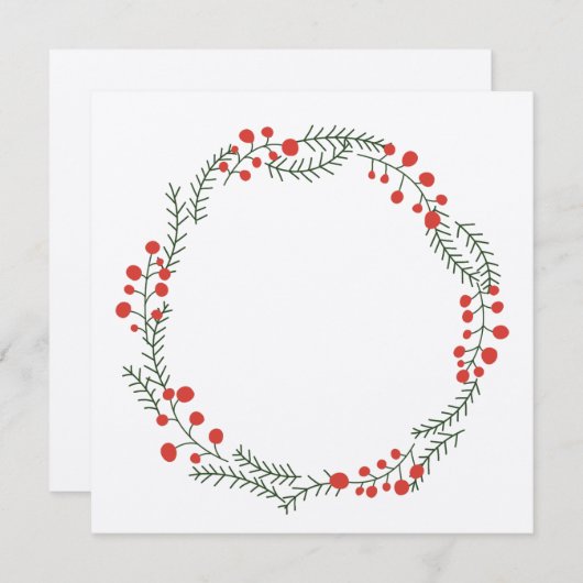 Rustikaler Kranzrahmen Blankowein Feiertagskarte (Vorne/Hinten)