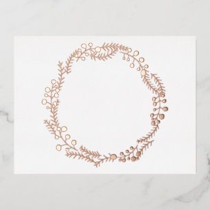 Rustikaler Kranzrahmen leer elegante weiße Folienk Folien Feiertagspostkarte